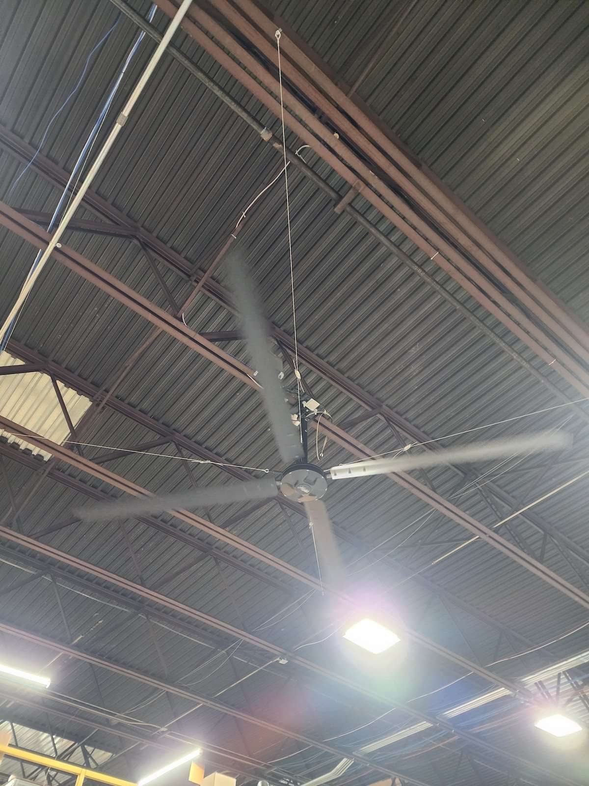 Industrial fan in operation